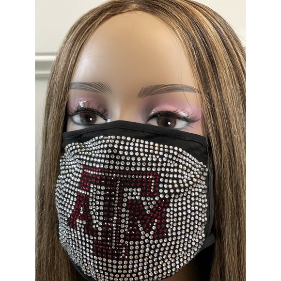 Texas A & M University Aggies Bling Rhinestone Face Mask - Picture 14 of 16